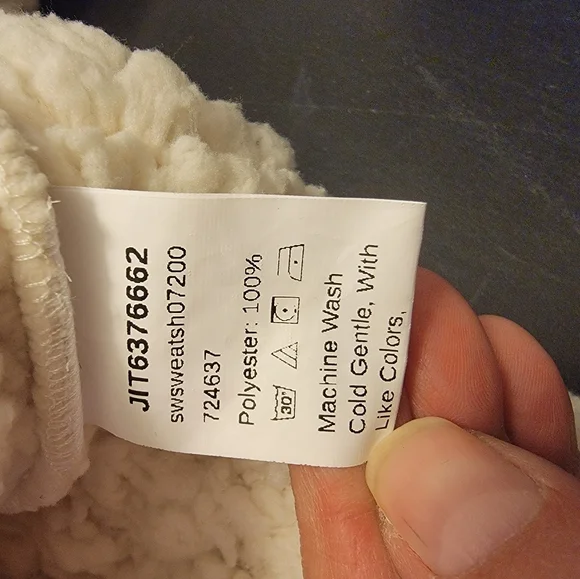 Shein White Sherpa Pullover Hoodie - Picture 6 of 6